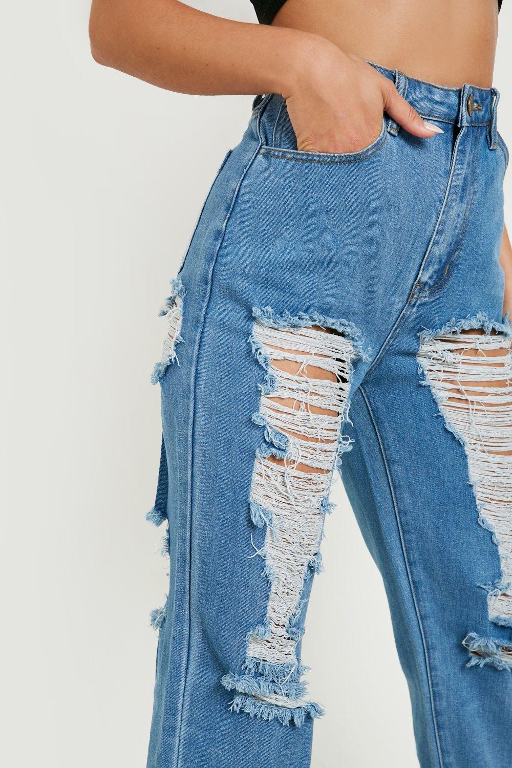 Stone wash sale ripped jeans